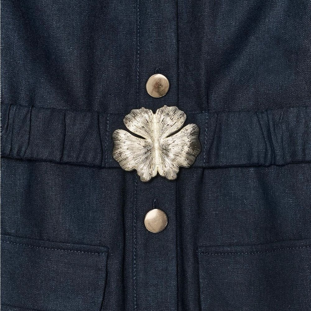 ZARA LINEN BELTED MIDI DRESS - Picture 6 of 6